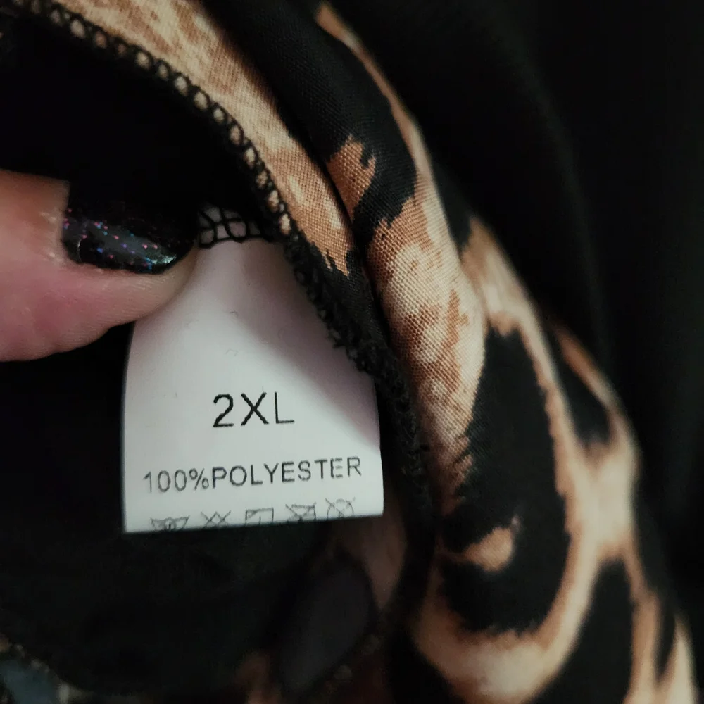 Leopard Print Layered Black Top - Picture 9 of 9